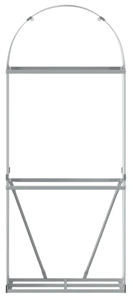 világosszürke horganyzott acél rönktartó 80 x 45 x 190 cm