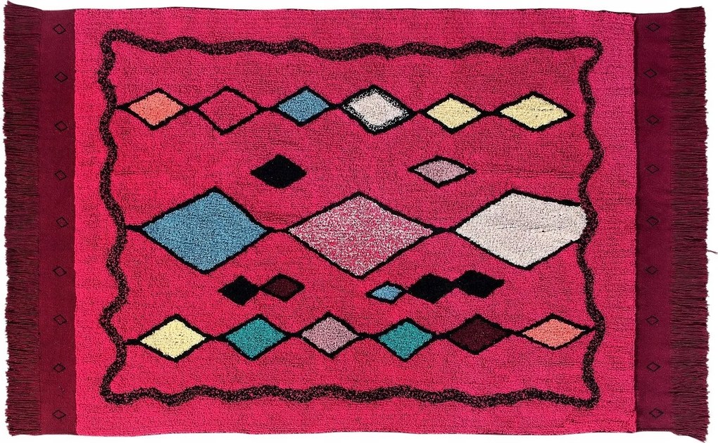 Lorena Canals Assa pamut szőnyeg 120x185 cm piros, kézzel hímzett