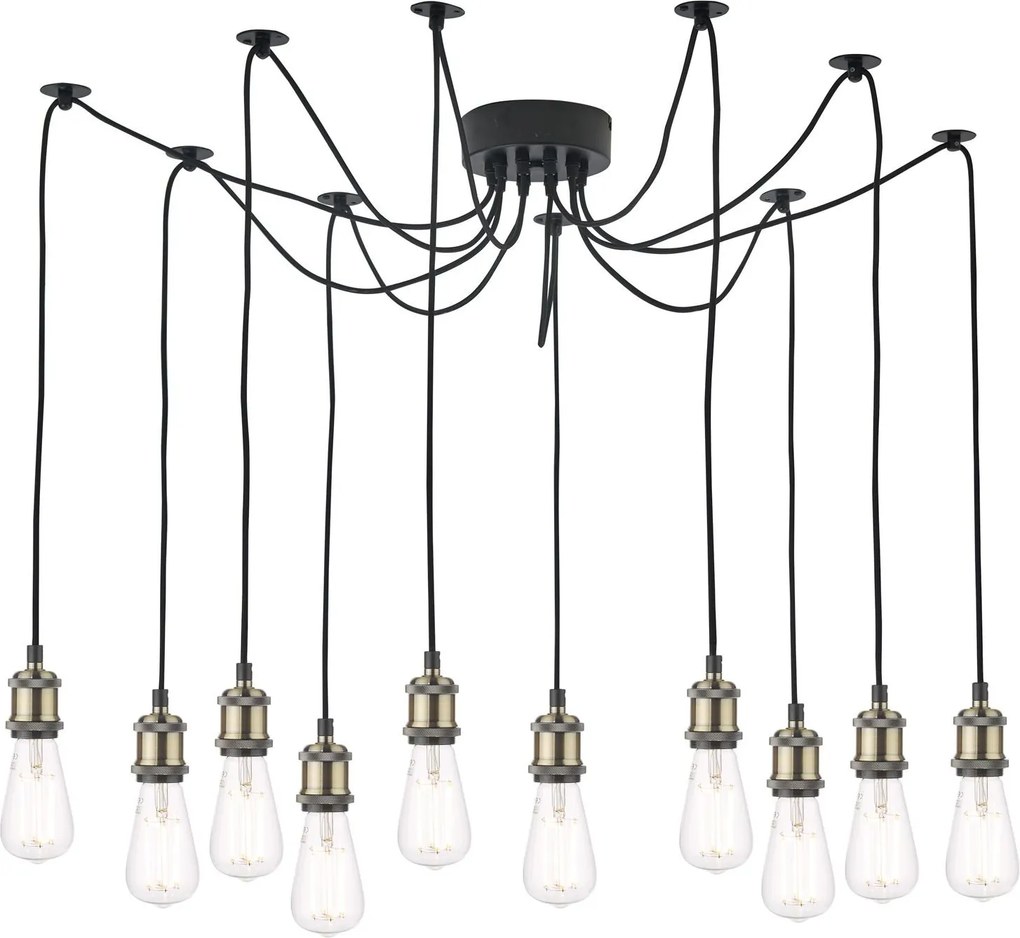 Dar lighting vintage függeszték waco antik sárgaréz fekete darwac2375