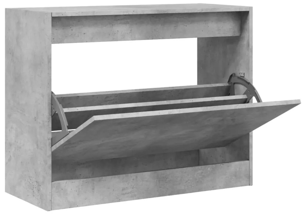 betonszürke szerelt fa cipőszekrény 80 x 34 x 63 cm