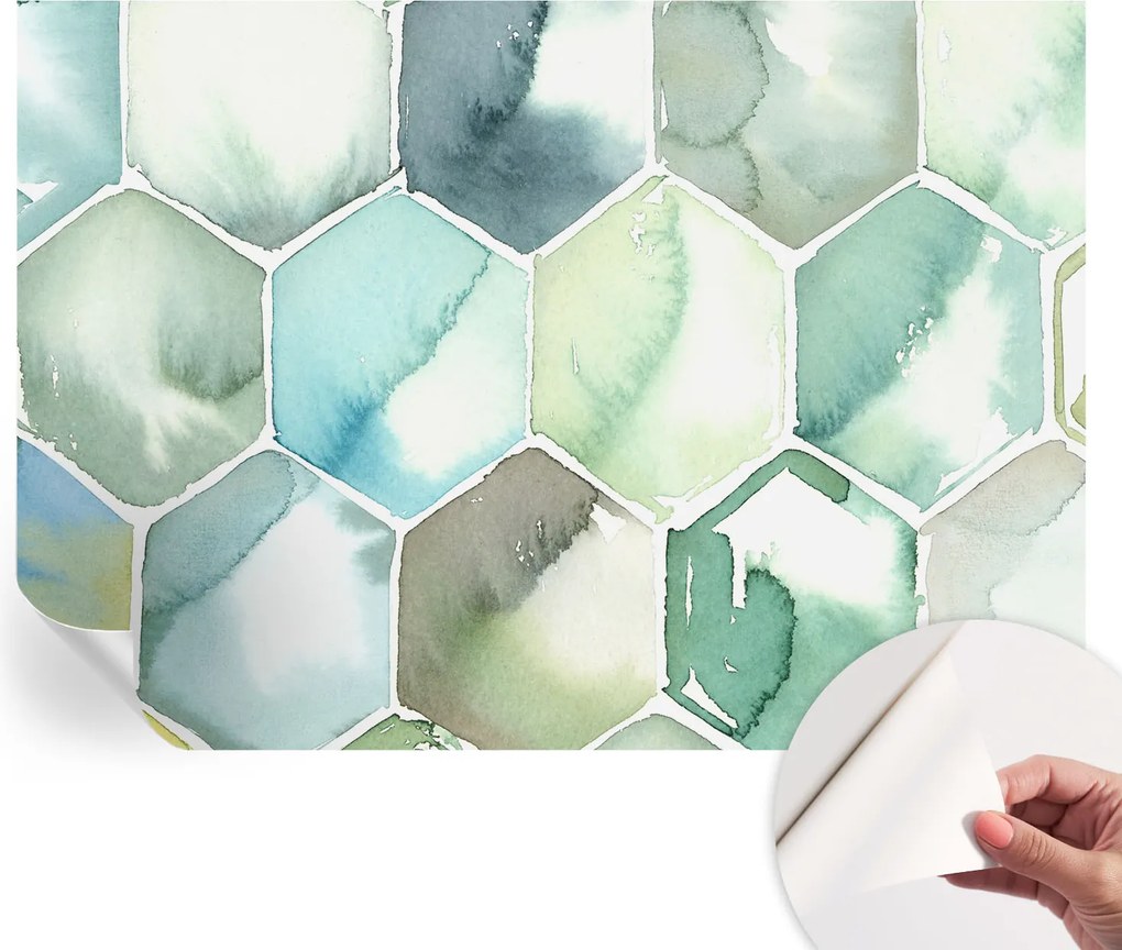 Öntapadós tapéta Falfestmény Prémium Pasztell hatszögek 312x219 cm