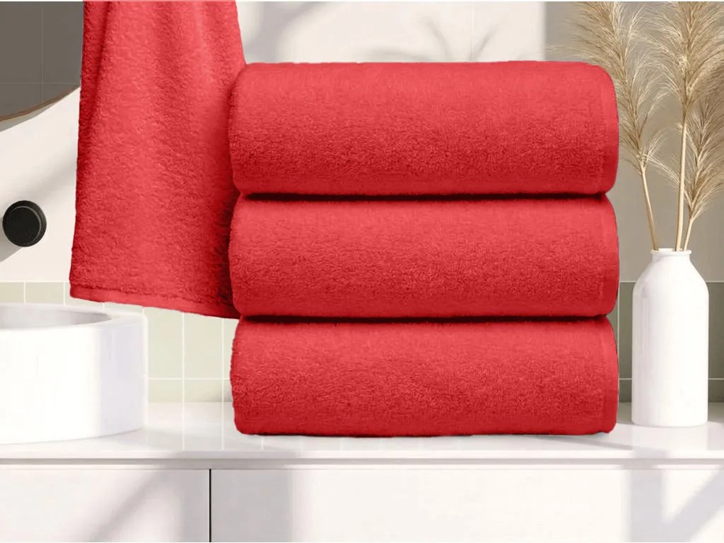 Fürdőlepedő NORIELLE 70x140 cm piros, 100% pamut