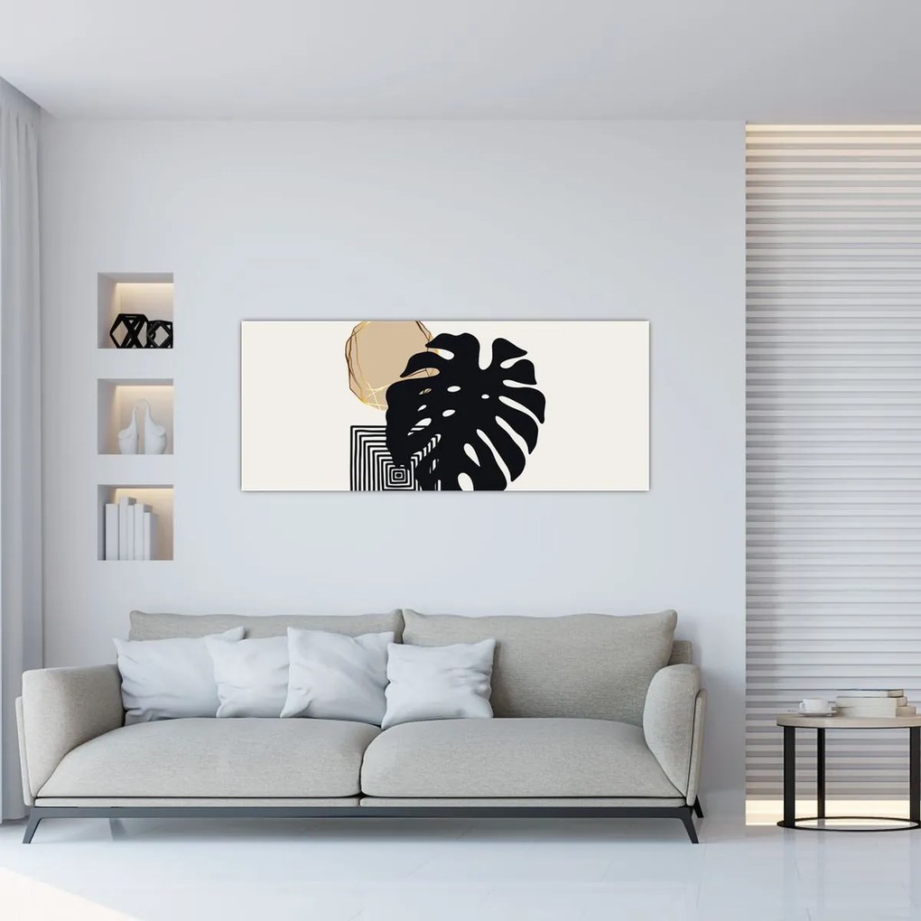 Kép - Absztrakció trópusi levelekkel N⁰2 (120x50 cm)
