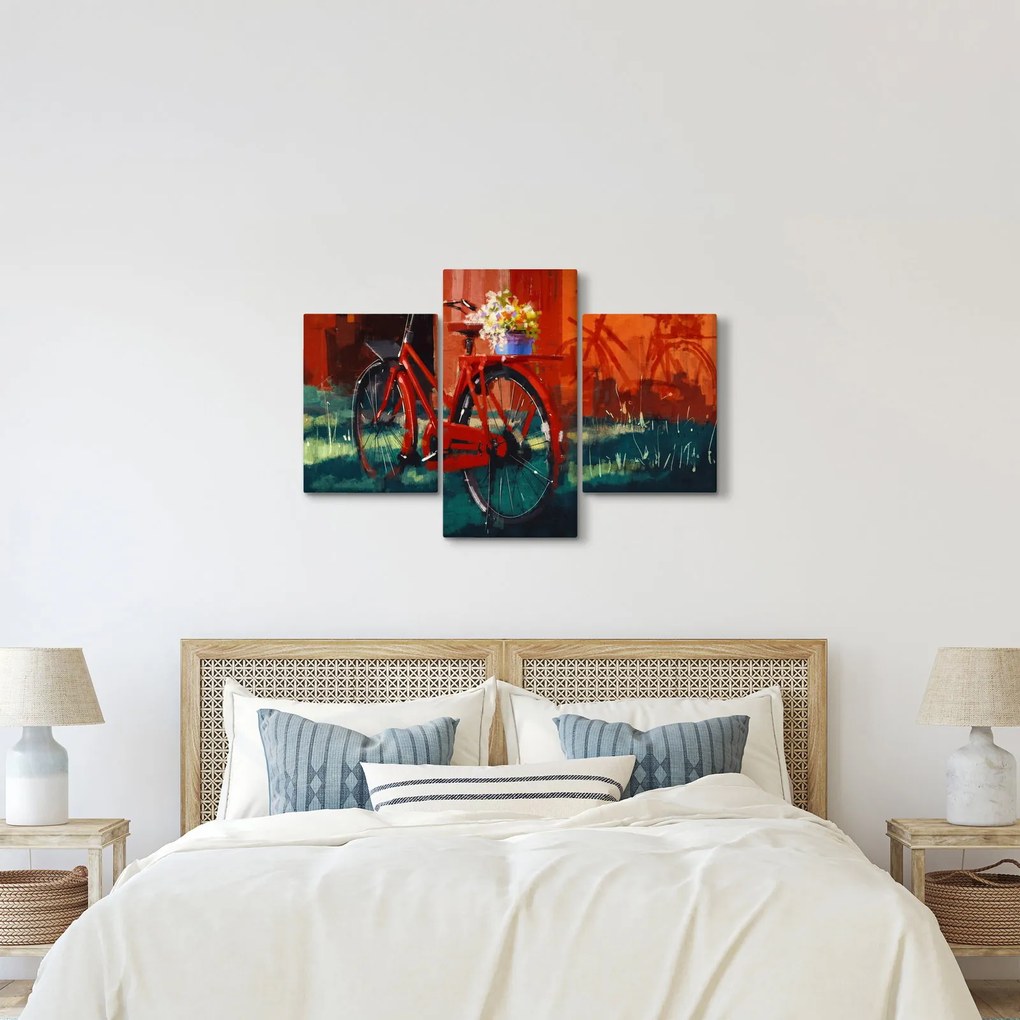 Piros kerék képe, akril festés (90x60 cm)