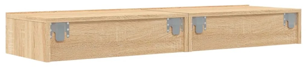 2 db sonoma tölgyszínű TV-szekrény LED-lámpákkal 60x35x15,5 cm