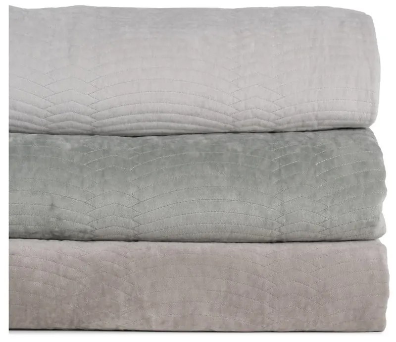 Krémszínű bársony steppelt ágytakaró 230x260 cm – Ixia