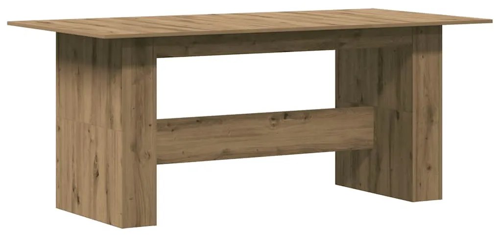 kézműves tölgy színű szerelt fa étkezőasztal 180x90x76 cm