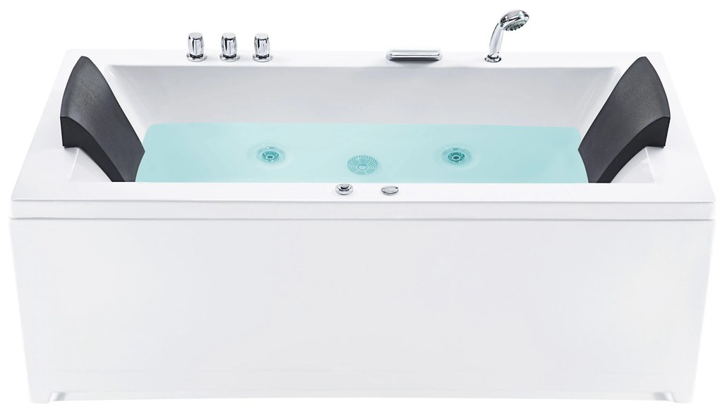 Bal oldali fehér whirlpool masszázskád LED világítással 183 x 90 cm VARADERO Beliani