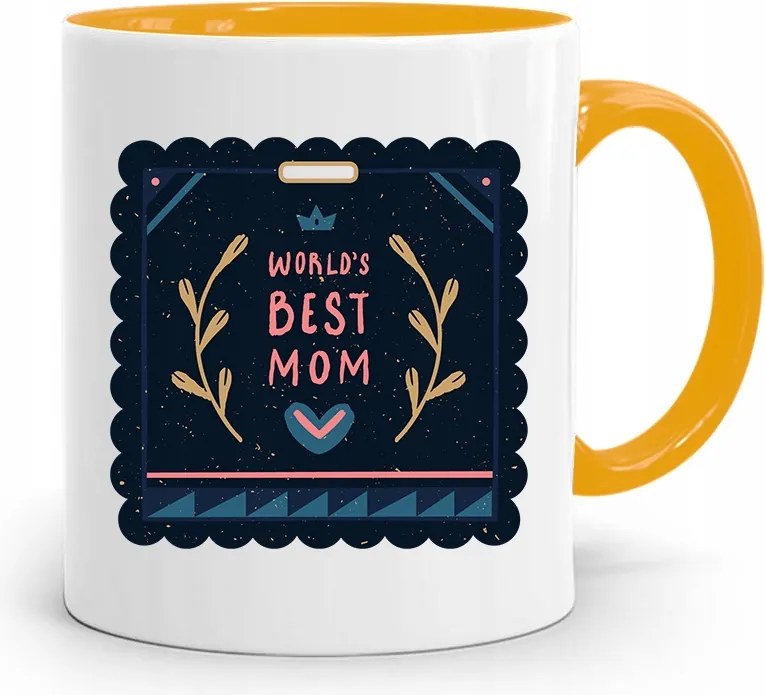 Sárga Bögre Ajándék Anyukáknak Best Mom fényképes nyomattal