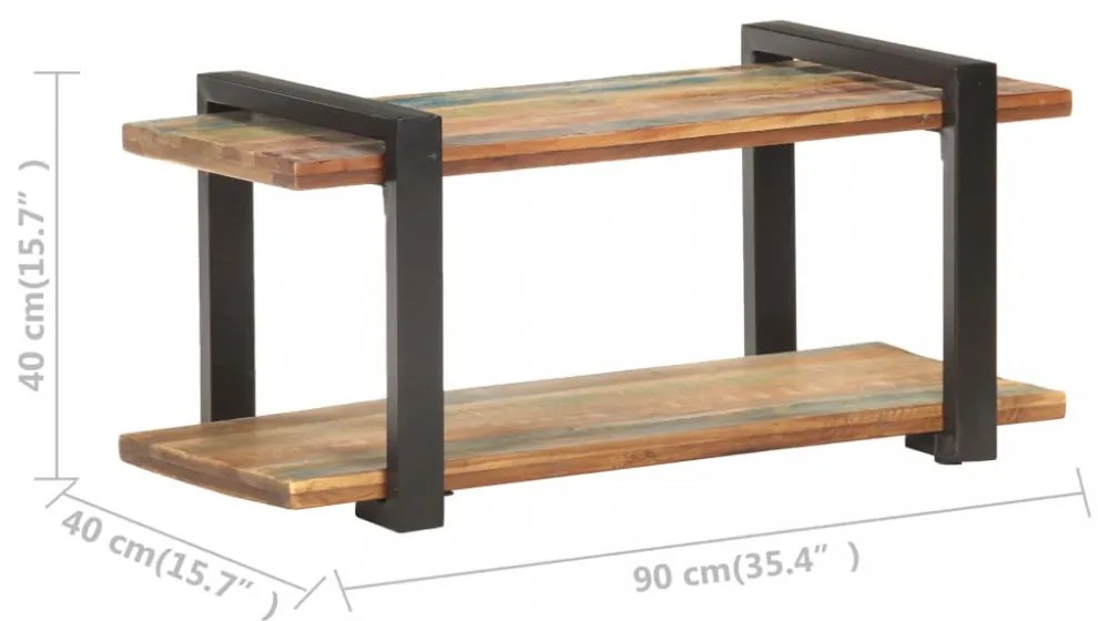 tömör újrahasznosított fa TV-szekrény 90 x 40 x 40 cm