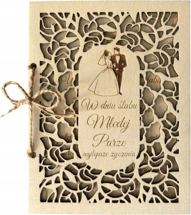 Esküvői Ajándéktárgy Esküvői Képeslap Fa MODELL5