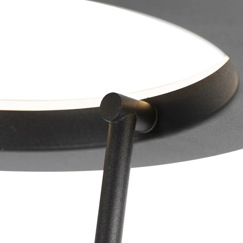 Modern állólámpa fekete, LED-del és olvasókarral - Divine