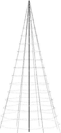 Twinkly TWP-01K-POLE-B - Kültéri karácsonyfa-állvány, 6 m, fekete