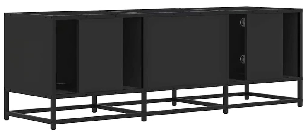 fekete szerelt fa és fém TV-szekrény 120x35x41 cm