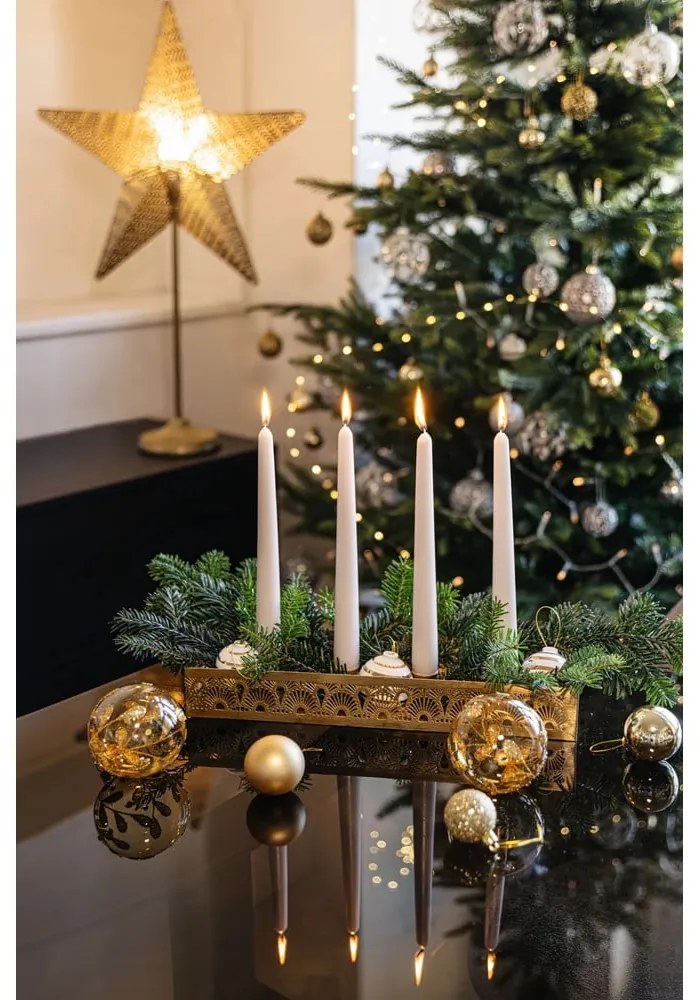 Omaggio 3 db fehér kerámia karácsonyfadísz aranyszínű részletekkel - Kähler Design