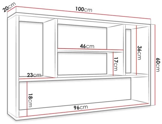 Fali polc PAPIKO 60x100 cm fehér