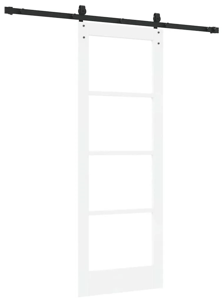 Egyszerű Csúszó Ajtó Fehér 73.5 x 198.5 cm Fa és fém