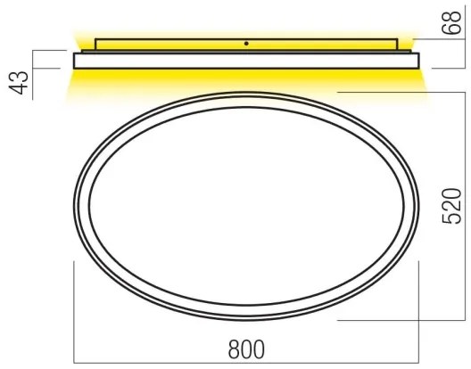 Redo 01-3810 - LED fényerőszabályozható mennyezeti lámpatest NOBU LED/80W/230V arany
