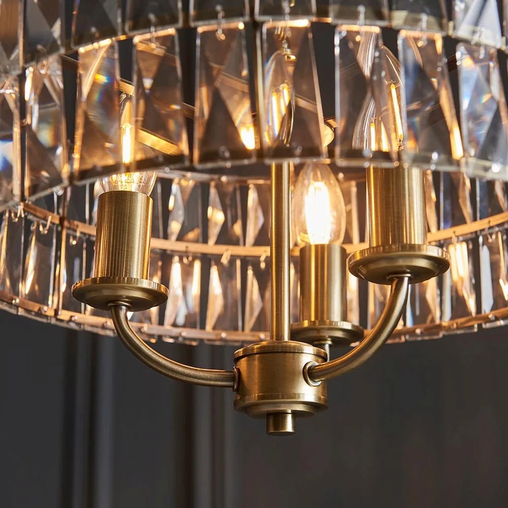 Endon glamour modern függeszték clifton antik sárgaréz átlátszó end106243