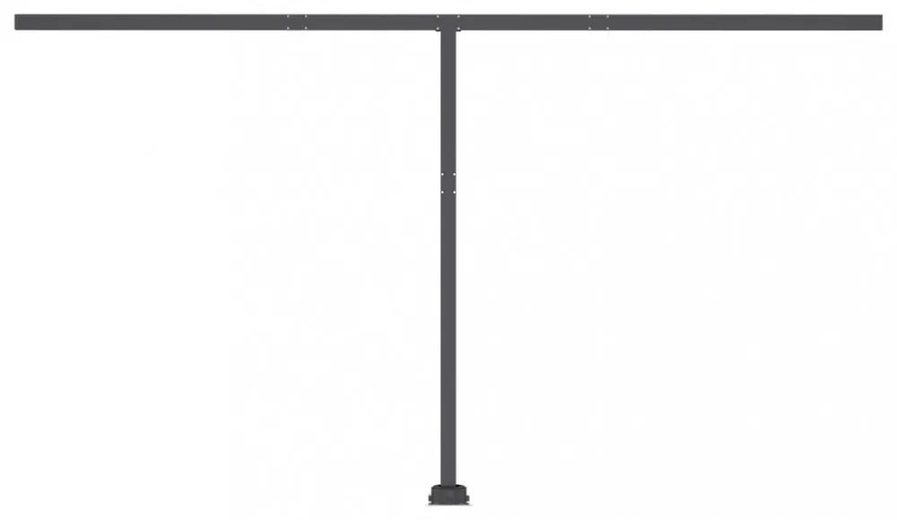 antracitszürke kézzel kihúzható póznás napellenző 400 x 350 cm