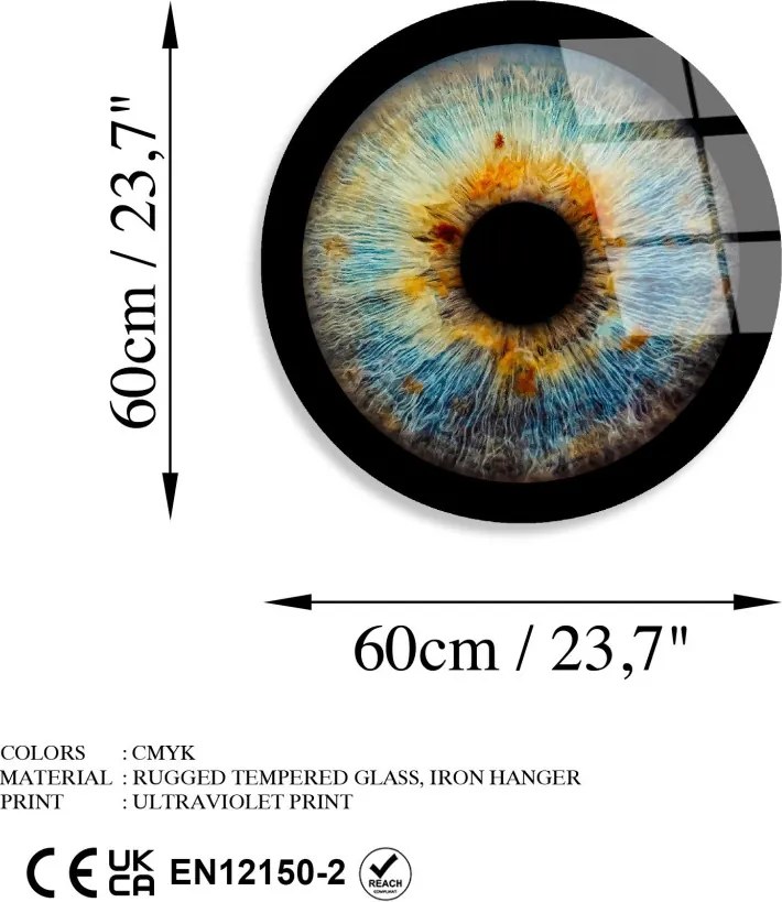 Üvegkép, Ø60 cm