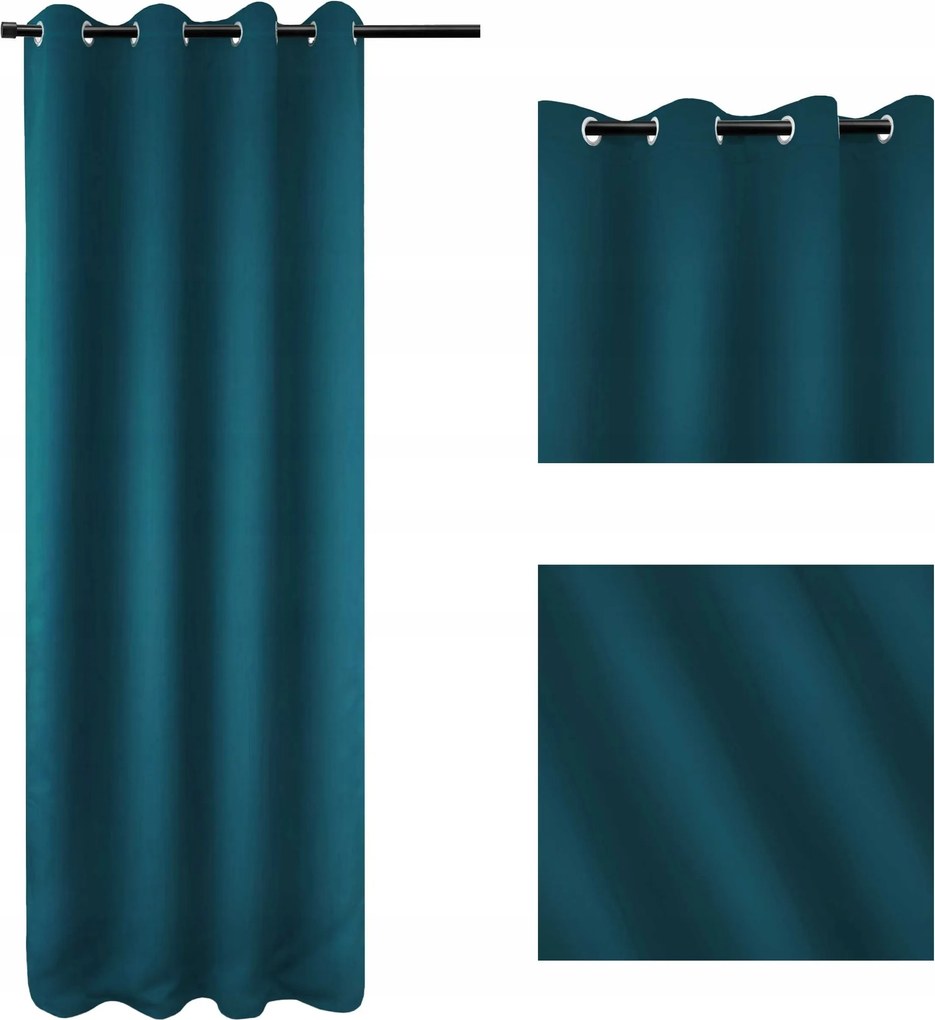 Függöny huzat Sötétítő Blackout 140x250 Sötét Türkiz Arcti