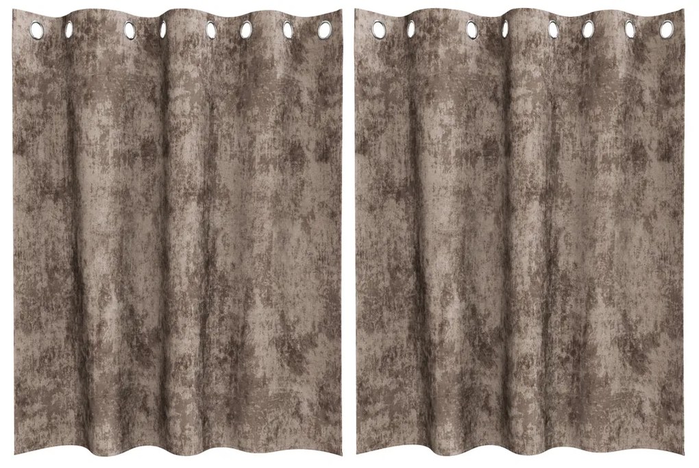 Bársonyfűggönyök 2 db szemfüggönnyel Kávé 140x140 cm