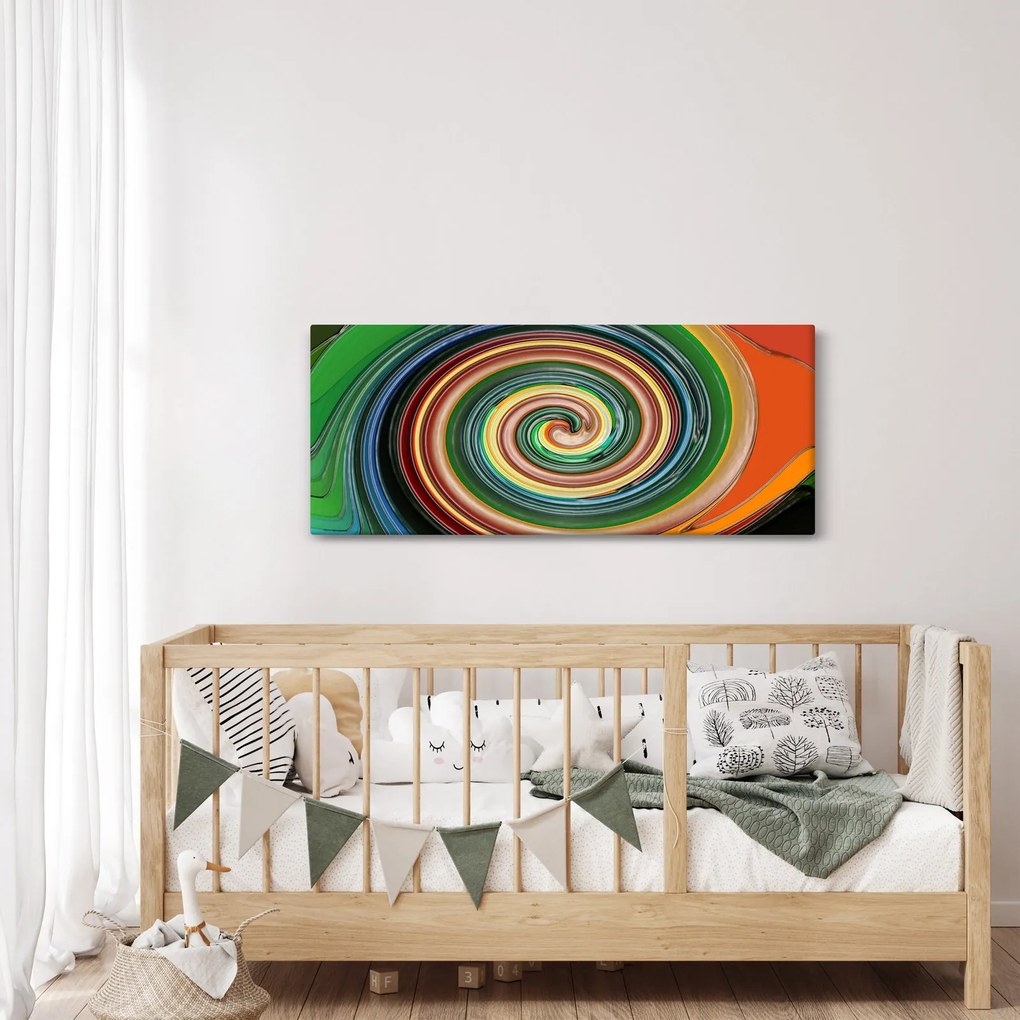 Absztrakt kép - színes spirál (120x50 cm)