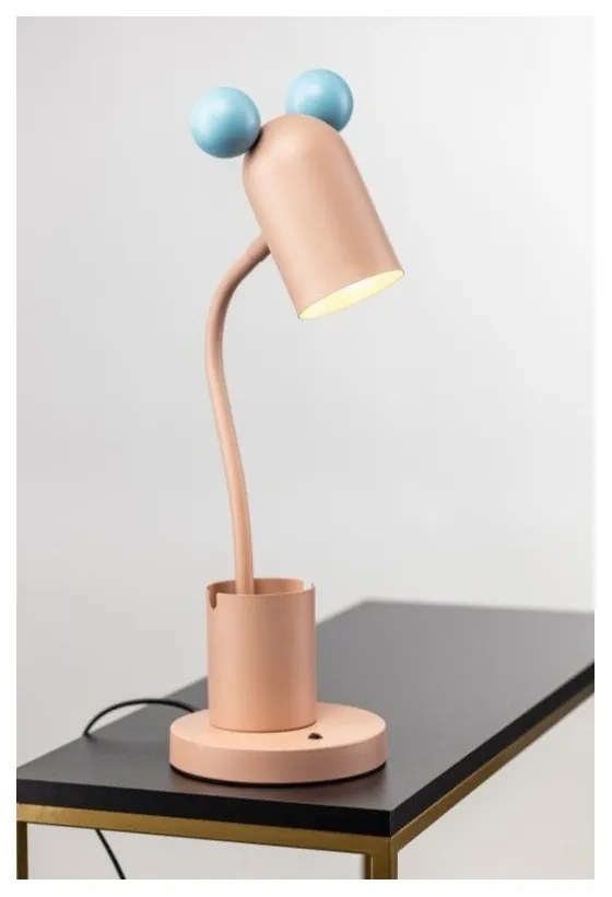 Világoskék-rózsaszín asztali lámpa fém búrával (magasság 50 cm) Mouse – GTV