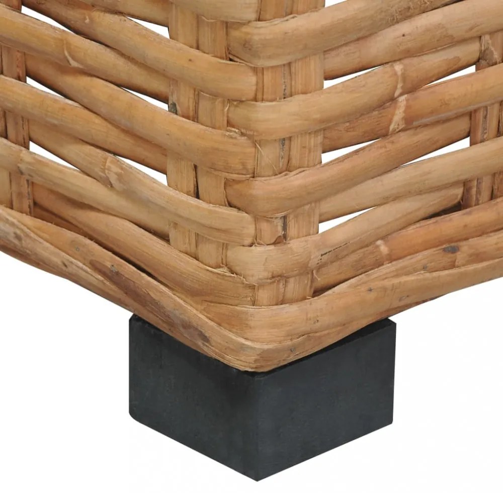 természetes rattan sarokkanapé párnával
