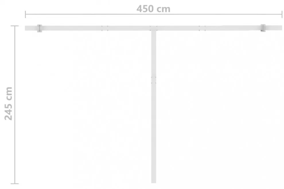 krémszínű automata szélérzékelős és LED-es napellenző 400x350cm