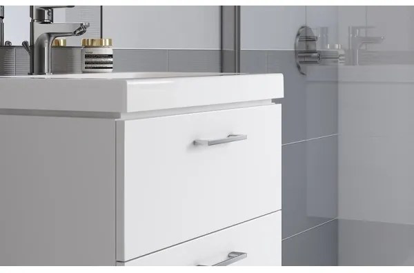 Cersanit S801-149-DSM - LARA 80 cm fehér fali fürdőszobaszekrény mosdóval