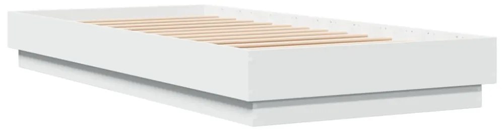 fehér ágykeret LED-világítással 90 x 200 cm