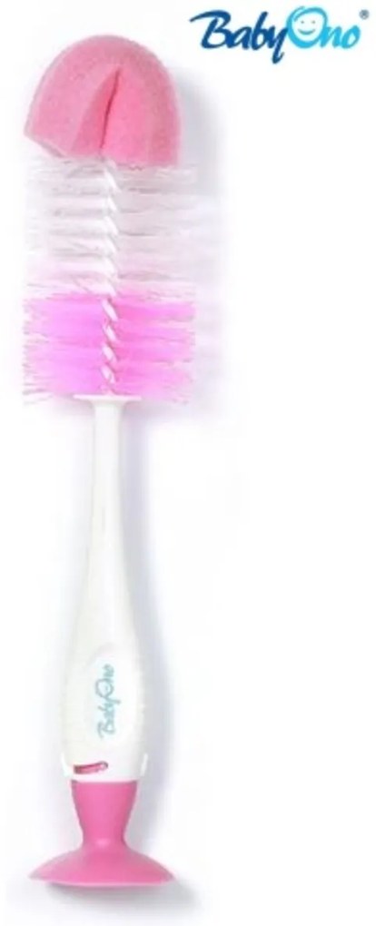 BabyOno Cumisüvegek mosására szolgáló kefe tapadókoronggal - rózsaszín