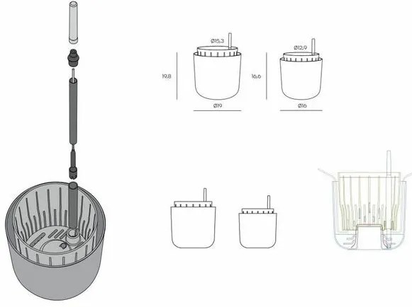 Plastia Tolita Air öntözőedény barna, átmérő 19 cm, 19 cm átmérőjű