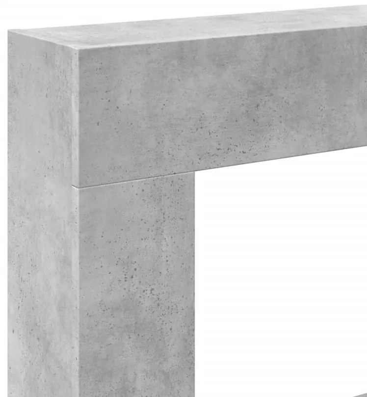betonszürke szerelt fa kandallóburkolat 81 x 18 x 82 cm