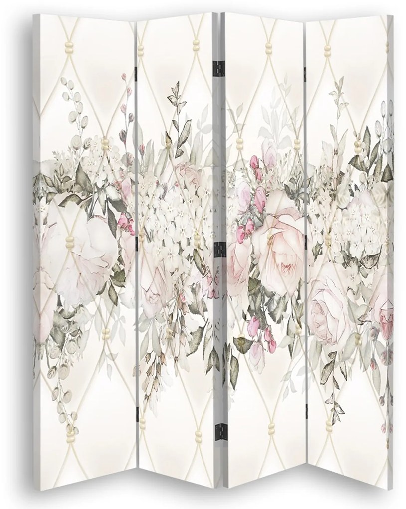 Gario Paraván Pasztell virágok Méret: 145 x 170 cm, Kivitelezés: Klasszikus paraván