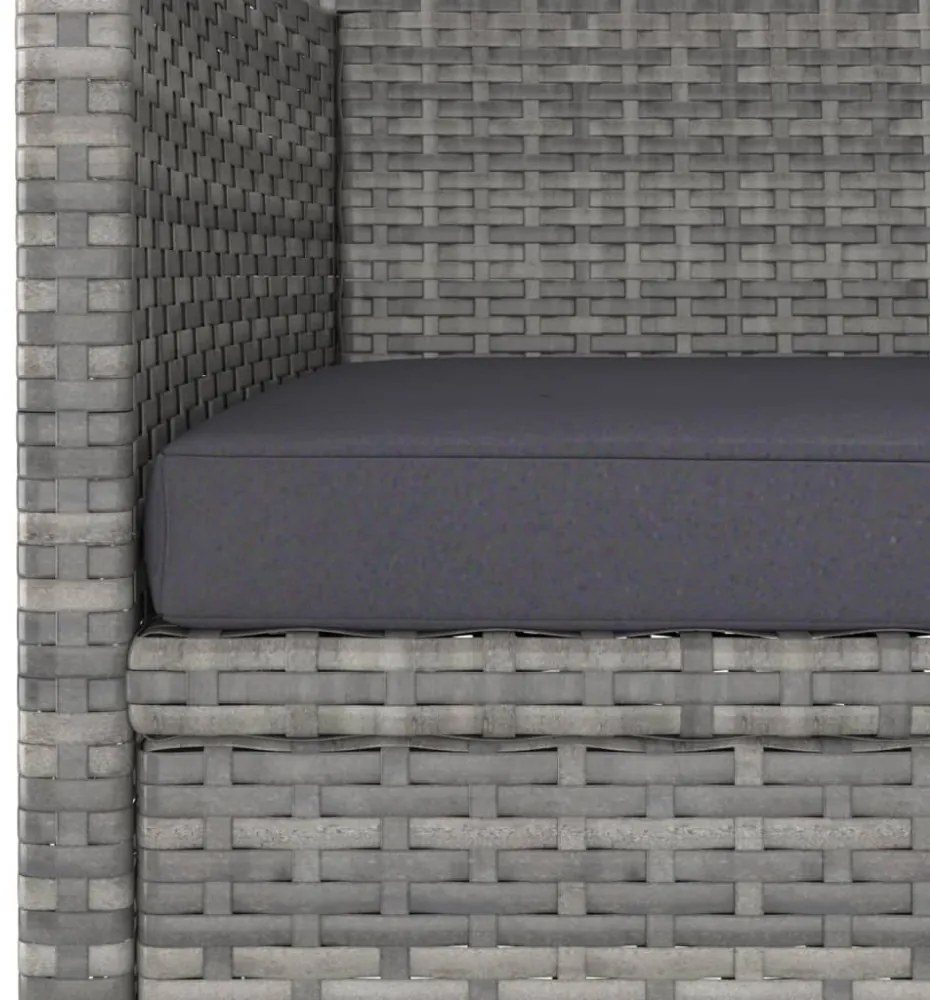 4 részes szürke kerti polyrattan szék- és zsámolyszett
