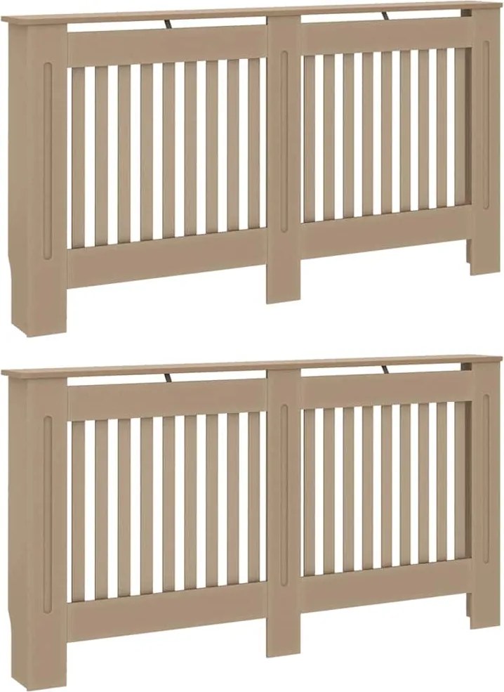 vidaXL Radiátor fedezék 2 pcs Barna 152 x 19 x 81,5cm Faanyag