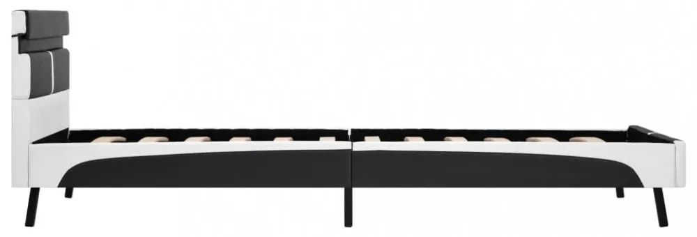 szürke LED-es műbőr ágykeret 90 x 200 cm