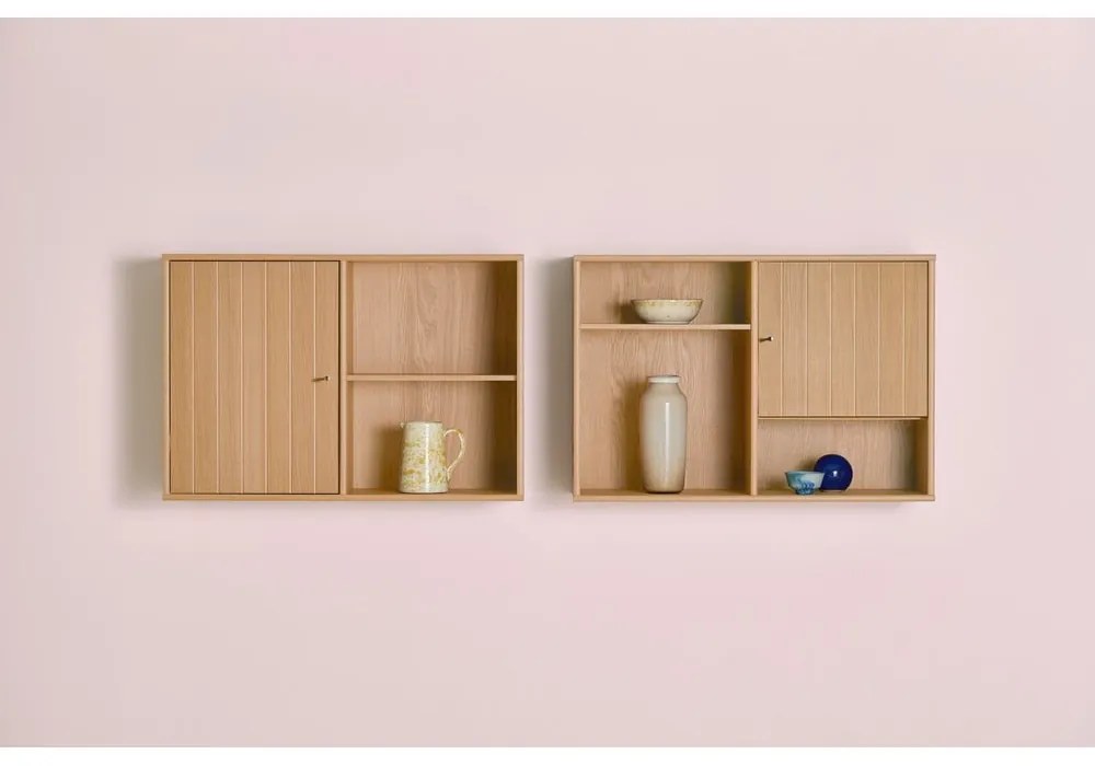 Natúr színű függő könyvespolc tölgyfa dekorral 89x61 cm Mistral – Hammel Furniture