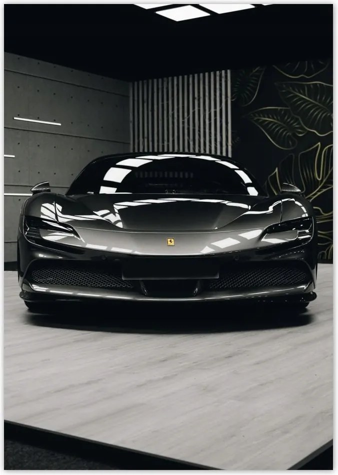 Poszterek A5 Pion Fekete Ferrari Autó