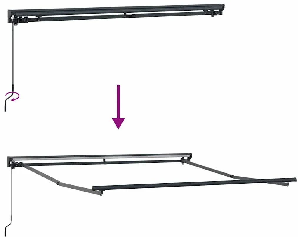 Behúzható napellenző Kék és fehér 300 x 250 cm szövet