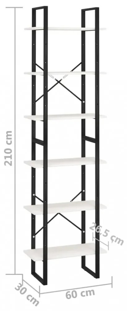 fehér tömör fenyőfa tárolópolc 60 x 30 x 210 cm