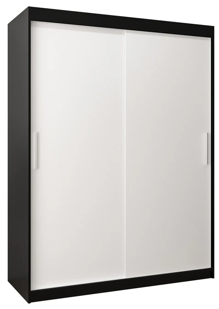 Ruhásszekrény 150 cm Toki (matt fekete + matt fehér). 1064821