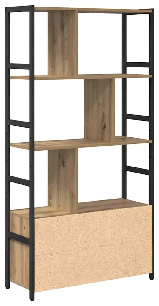 Könyvespolc kézműves tölgy 80 x 30 x 155.5 cm Faanyag