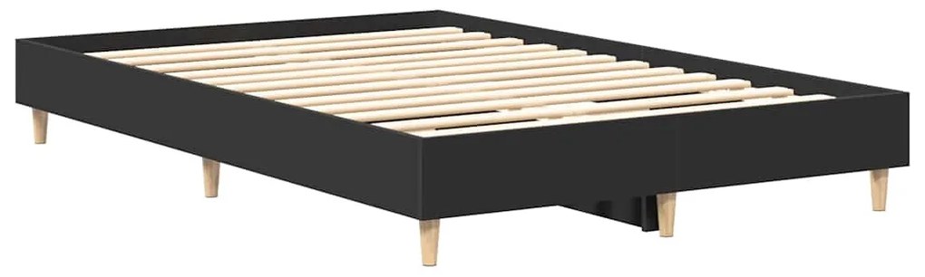 fekete szerelt fa ágykeret matrac nélkül 120 x 200 cm