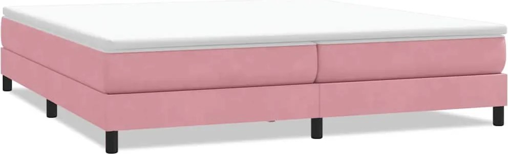 vidaXL rózsaszín bársony rugós ágy matrac nélkül 200x220 cm