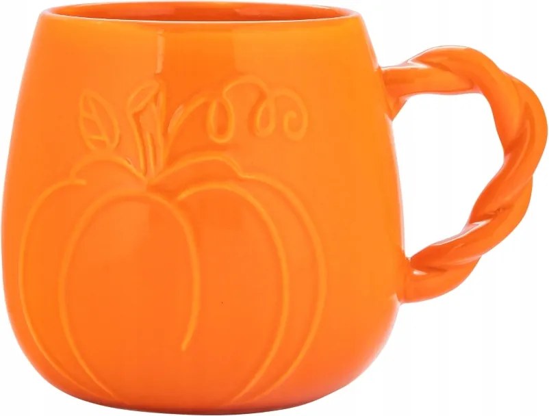 Porcelán kávés bögre Őszi tea sütőtök fonott fogantyúval 510ml