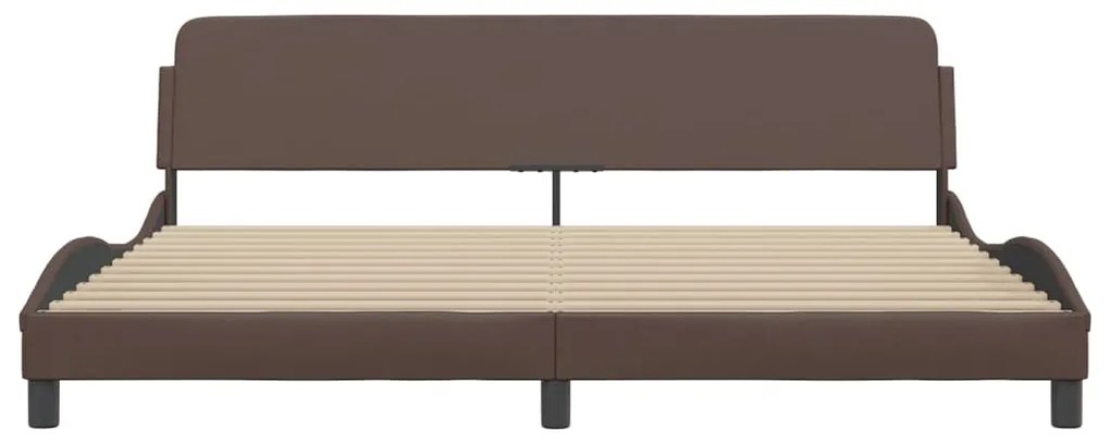 barna műbőr ágykeret Dover 200 x 200 cm